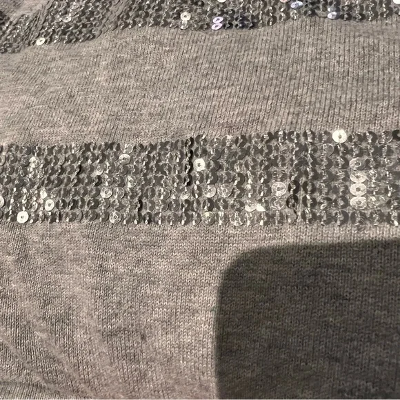 Children’s Place Girls Grey Gray Silver Sequin T Shirt Dress Girls Size 7/8 - Picture 7 of 8